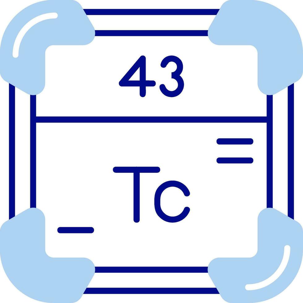 tecnezio linea pieno icona vettore