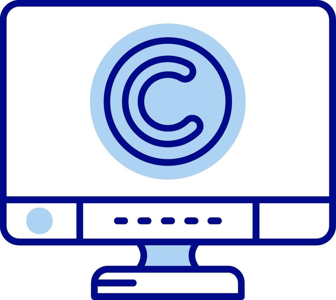 diritto d'autore linea pieno icona vettore