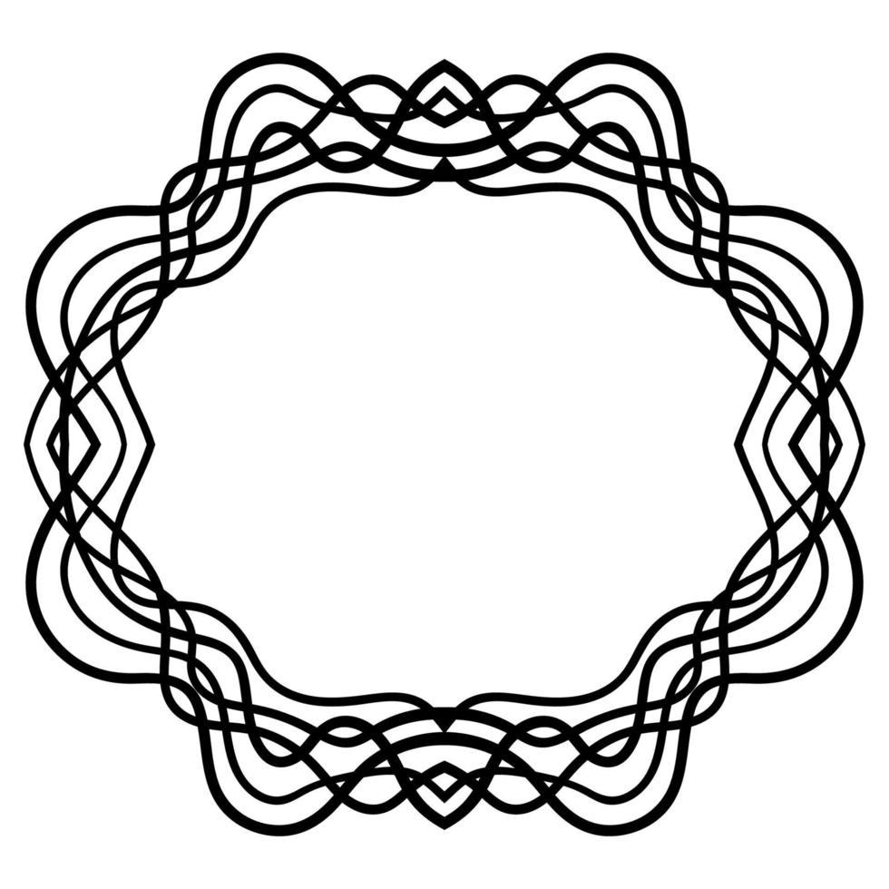 astratto doodle cornice sottile linea riccia isolato su priorità bassa bianca. vettore