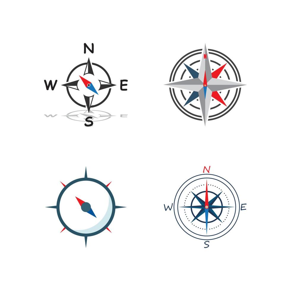 illustrazione dell'icona di vettore del modello di logo della bussola