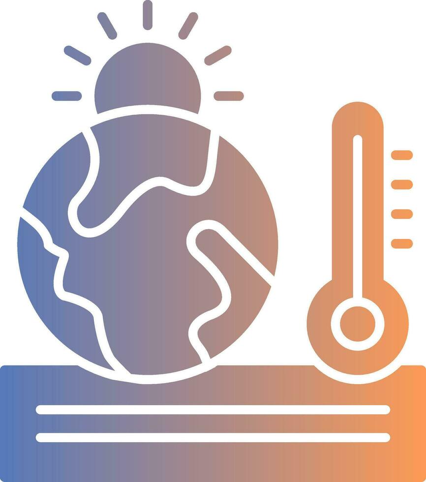 icona del gradiente di riscaldamento globale vettore