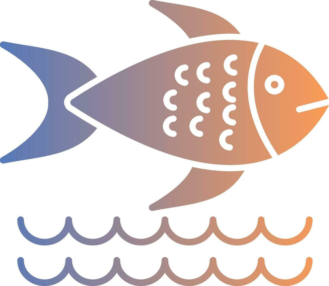 icona del gradiente di pesce vettore