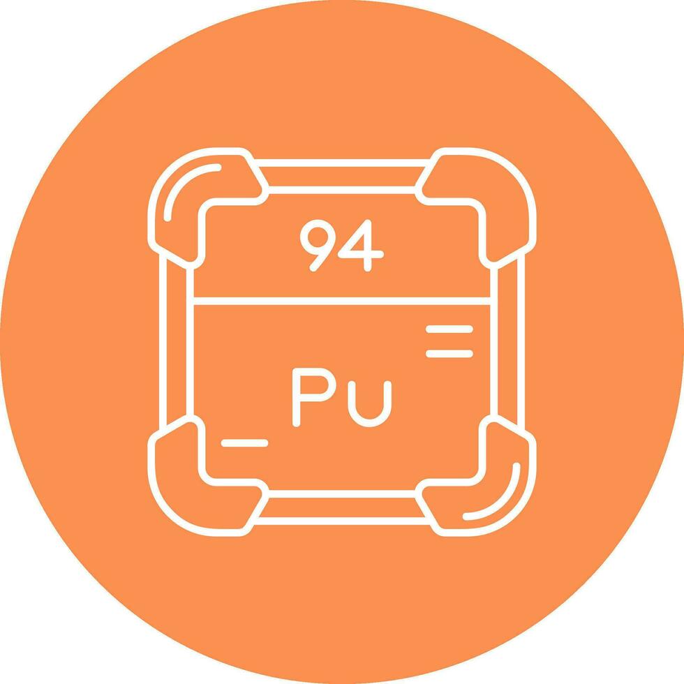 plutonio linea colore cerchio icona vettore