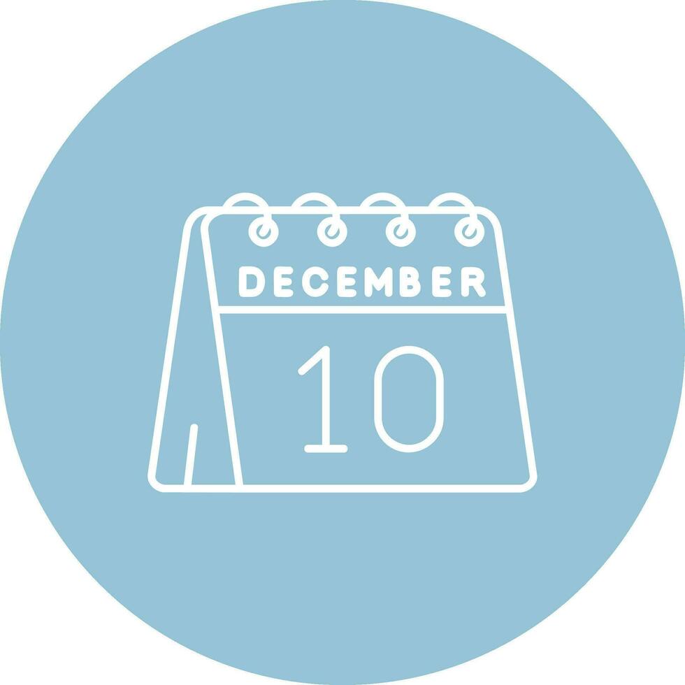 10 ° di dicembre linea colore cerchio icona vettore