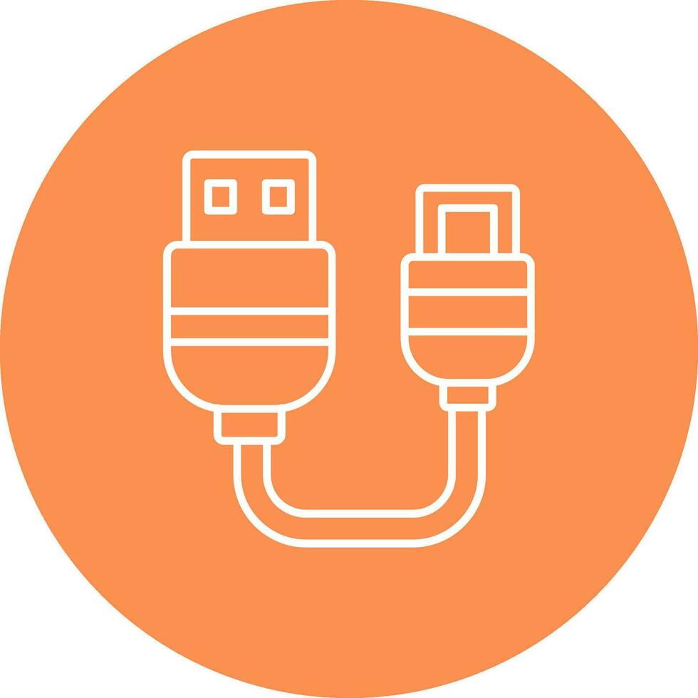 USB linea colore cerchio icona vettore