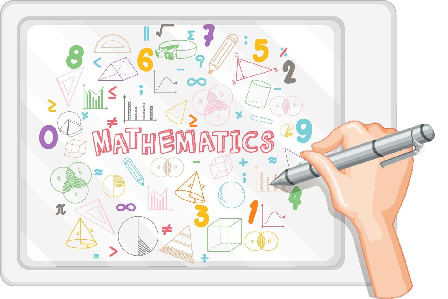 scarabocchiare la formula matematica con il carattere matematico vettore