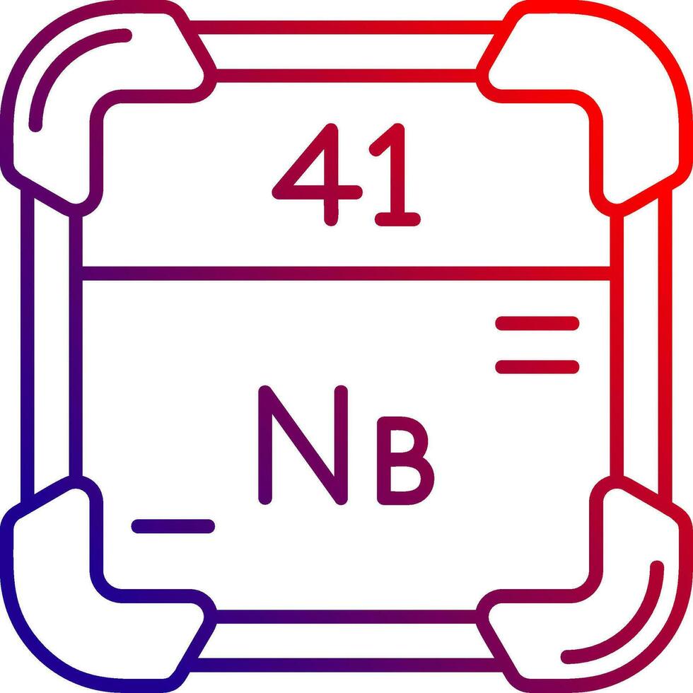 niobio linea pendenza icona vettore