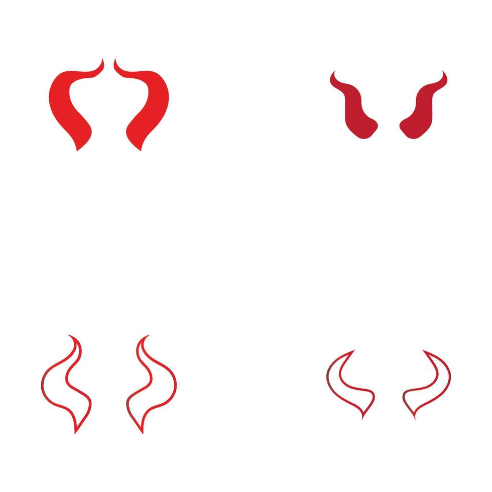 modello dell'illustrazione del disegno dell'icona di vettore del corno del diavolo