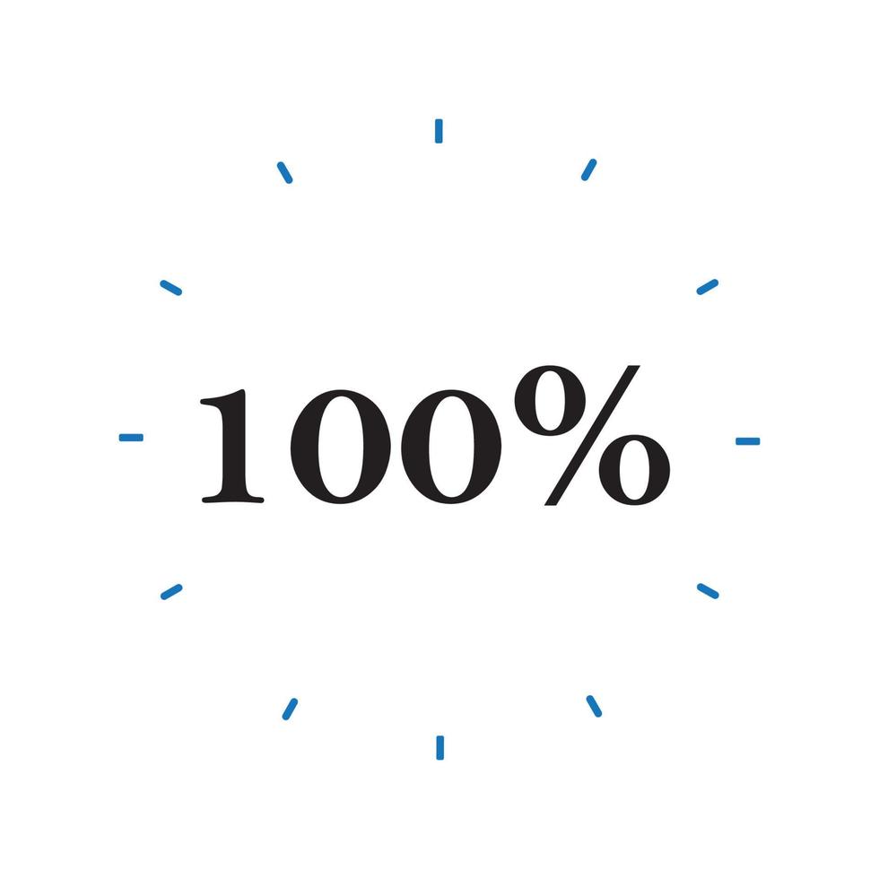 Modello di progettazione dell'illustrazione vettoriale dell'icona al 100%