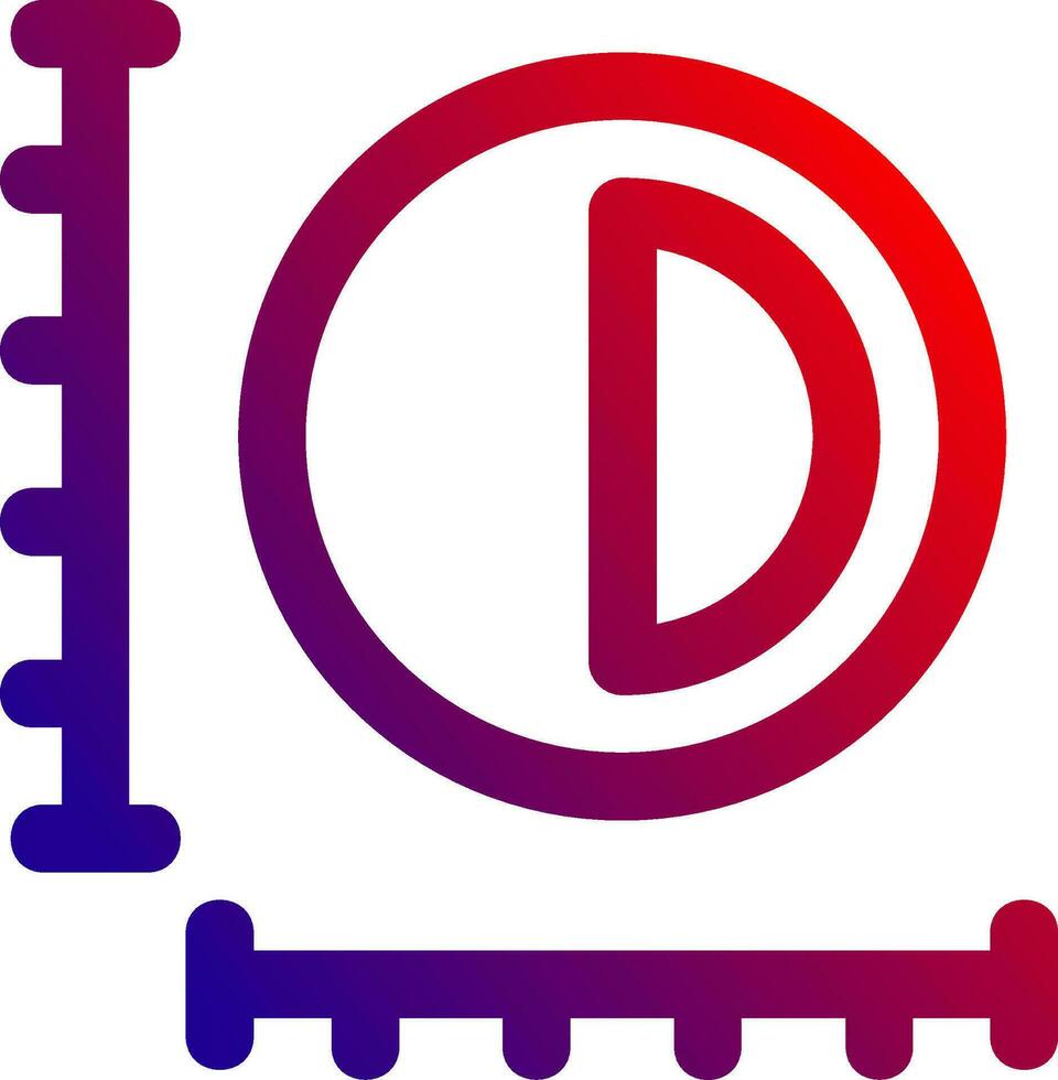 dimensionamento linea pendenza icona vettore