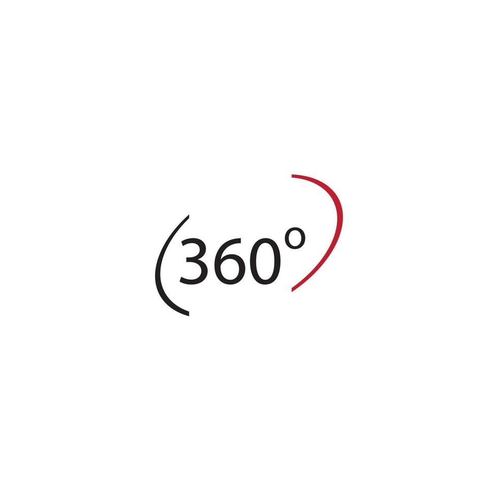 Modello di disegno vettoriale icona a 360 gradi