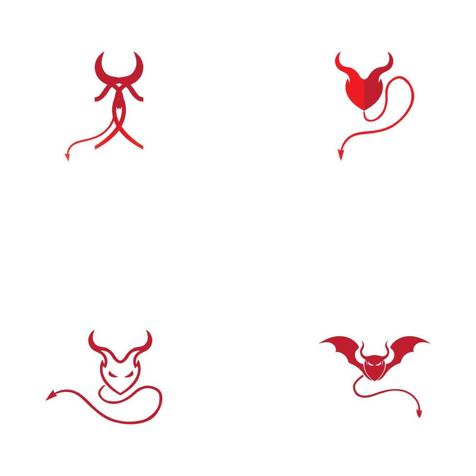 modello dell'illustrazione del disegno dell'icona di vettore del corno del diavolo