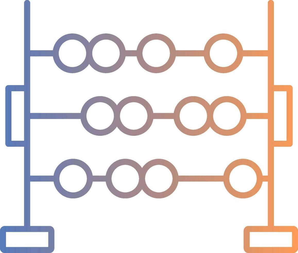 icona del gradiente della linea dell'abaco vettore