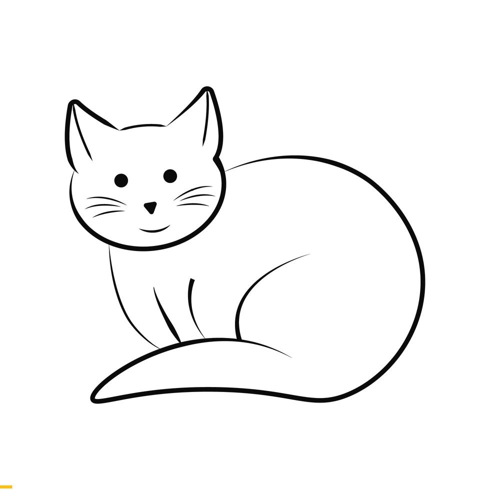 gatto line art vector logo design per affari e società