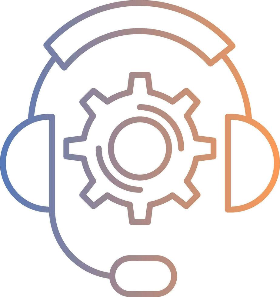 icona del gradiente della linea di supporto tecnico vettore