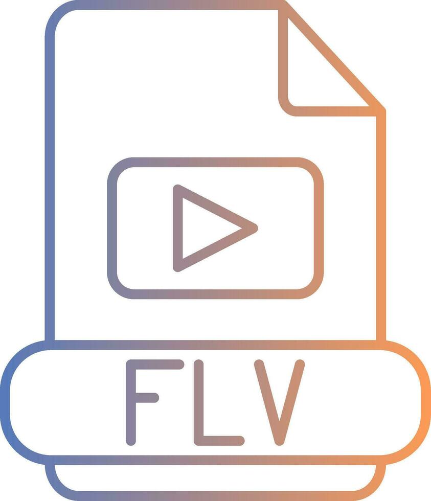 icona del gradiente della linea flv vettore