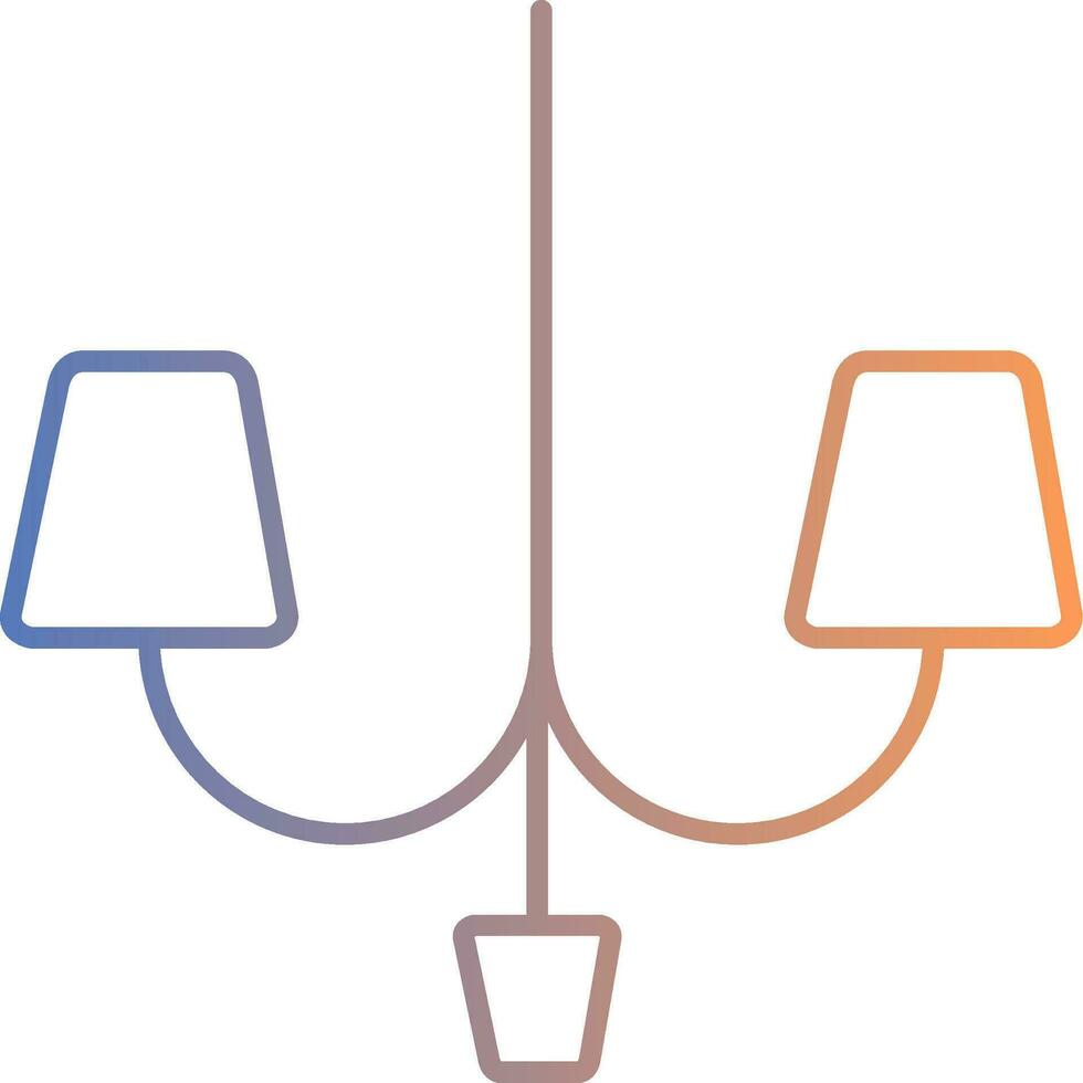 icona del gradiente della linea della lampada vettore