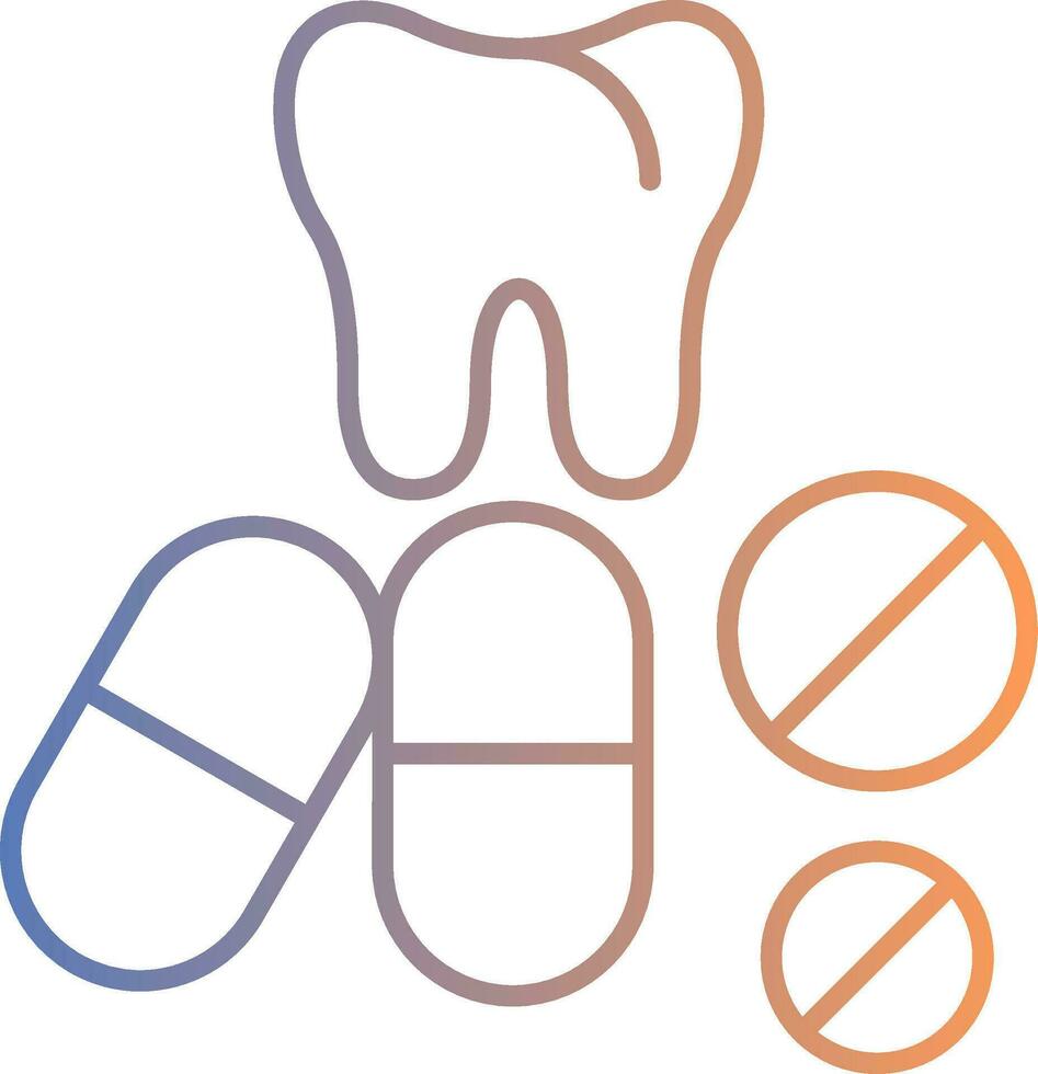 icona del gradiente della linea di pillole vettore