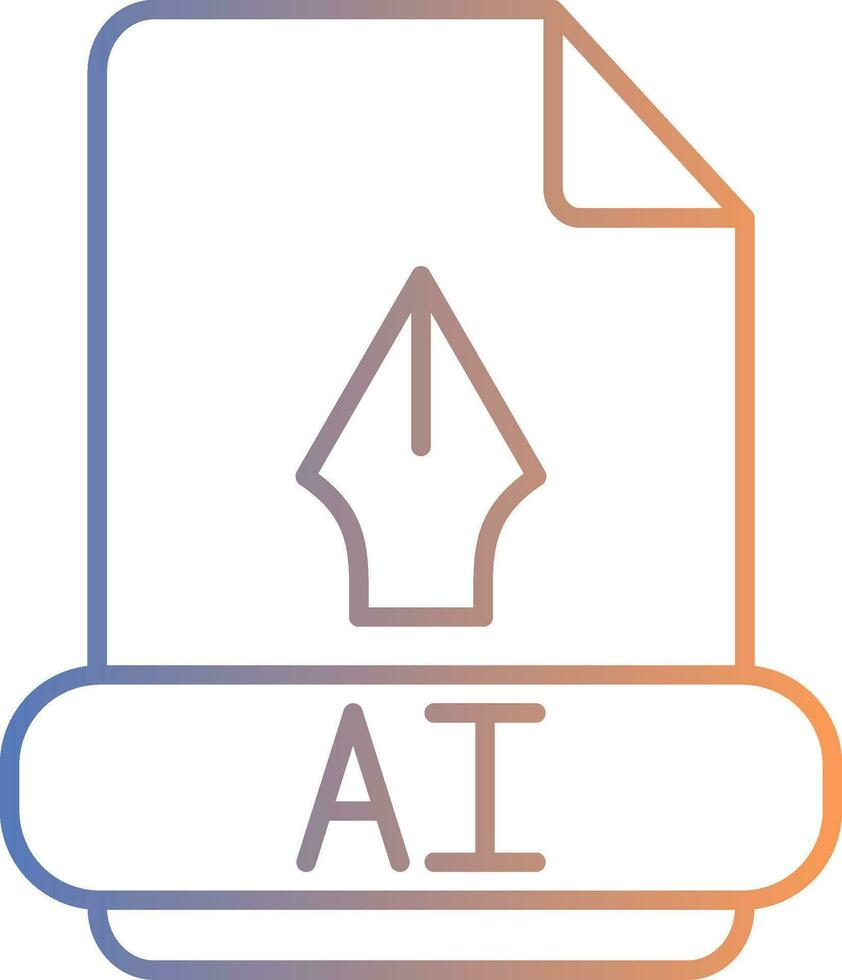 icona del gradiente della linea ai vettore