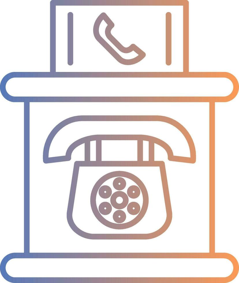 icona del gradiente della linea della cabina telefonica vettore