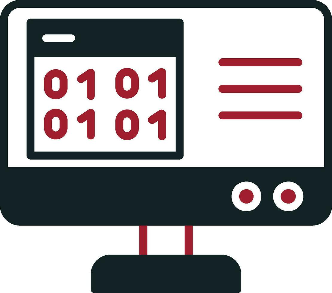 binario codice vettore icona