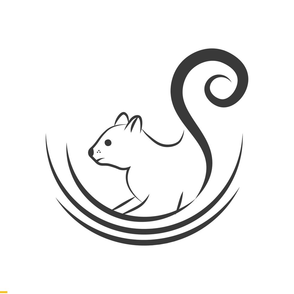 scoiattolo line art logo design per affari e società vettore