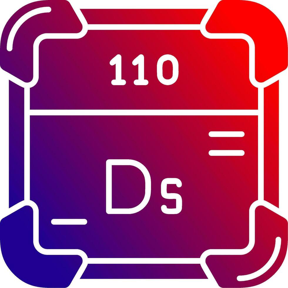 darmstadtium solido pendenza icona vettore