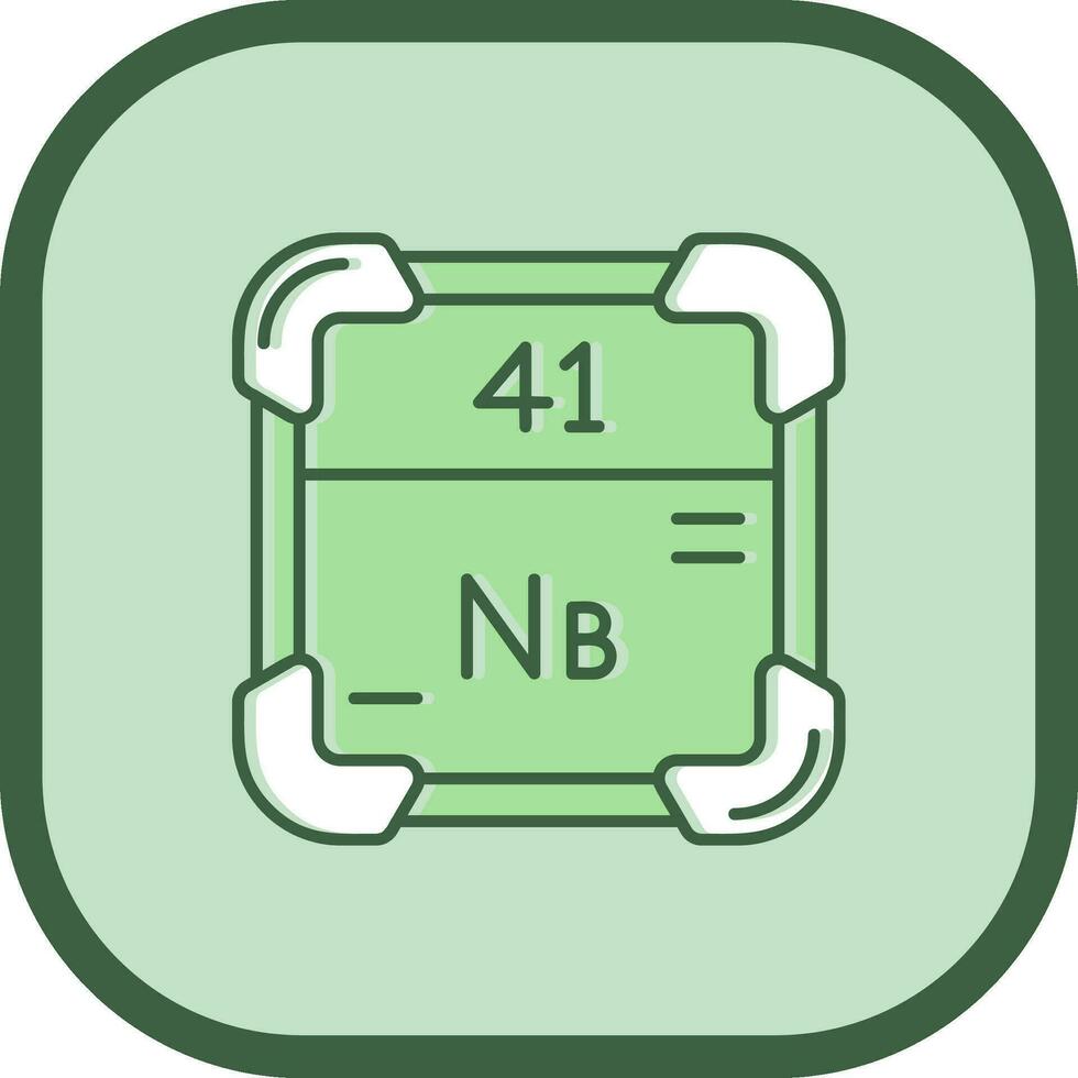 niobio linea pieno scivolato icona vettore