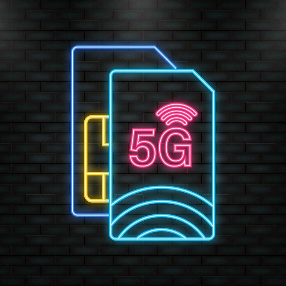 5g sim carta. 5g tecnologia sfondo vettore