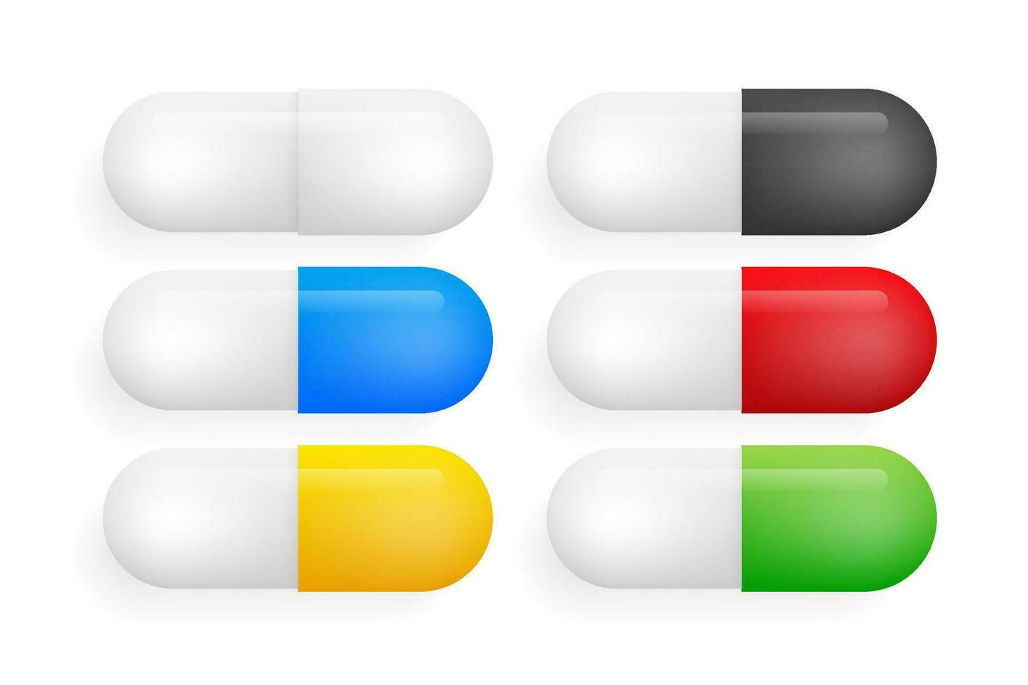 modello con pillola medicina capsula su bianca sfondo. bianca sfondo. isolato vettore icona. modello per medico design. vettore illustrazione.