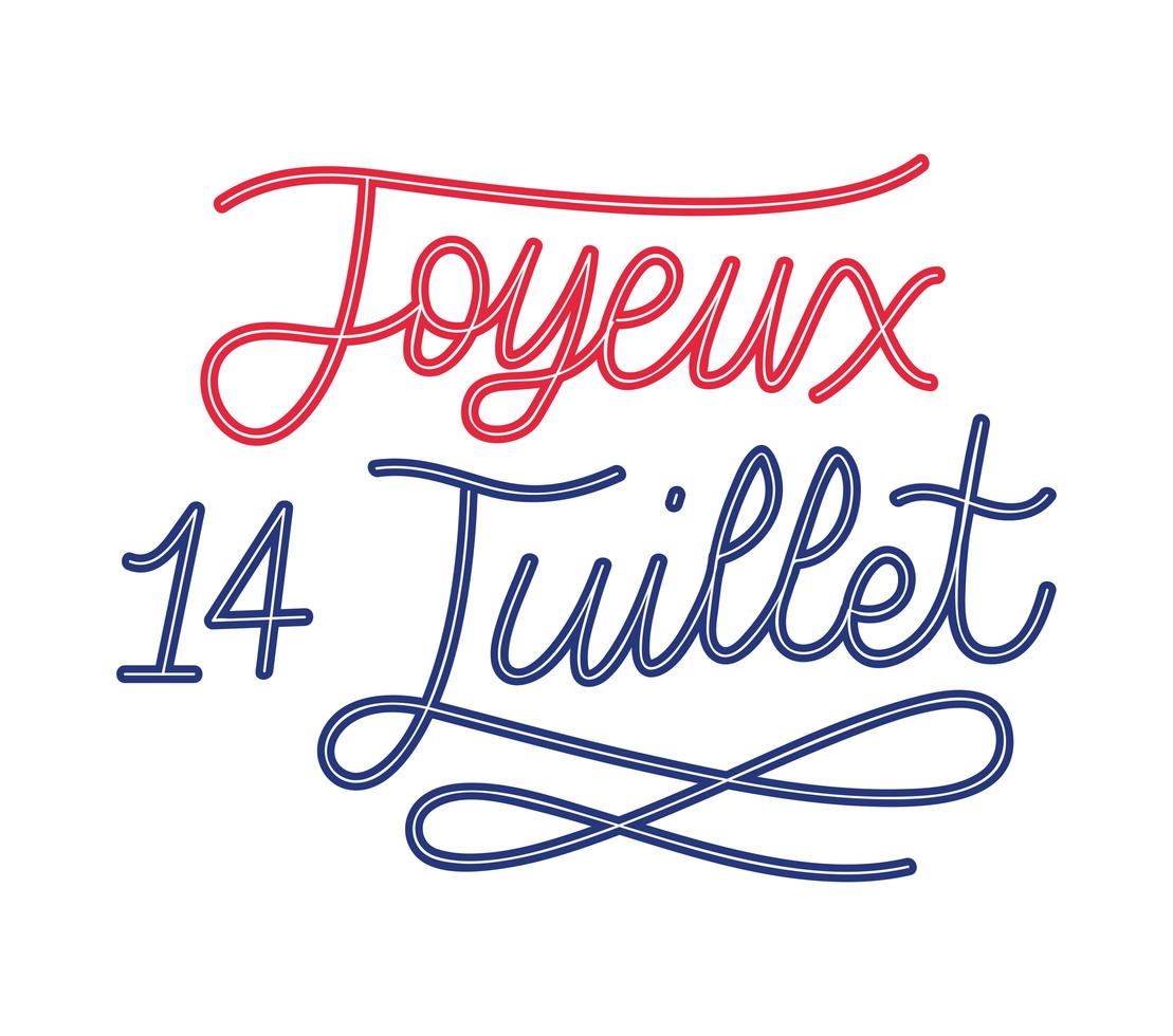 joyeux 14 juillet citazione vettore