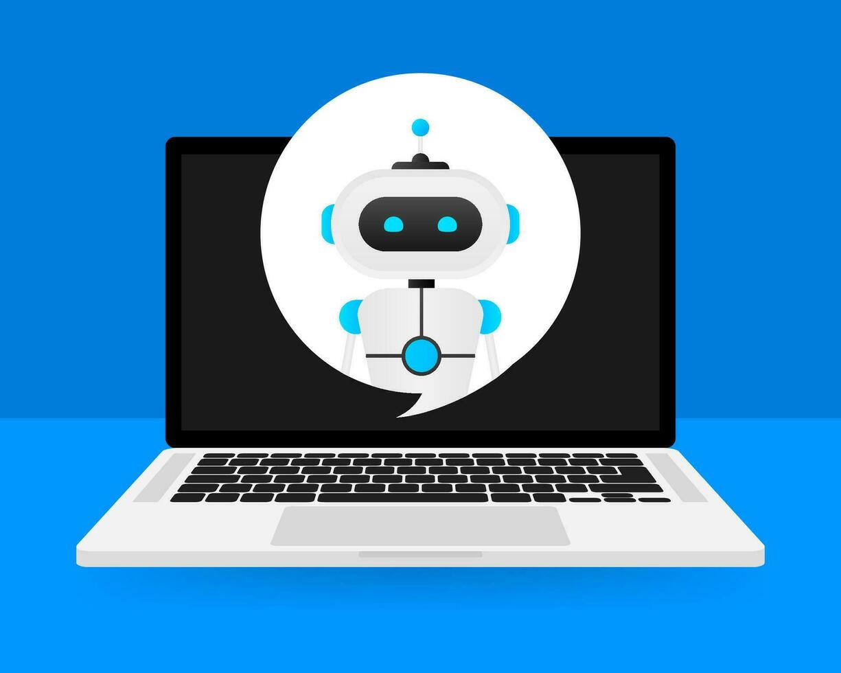 chatbot icona concetto, Chiacchierare Bot o chatterbot. robot virtuale assistenza di sito web o mobile applicazioni. vettore illustrazione