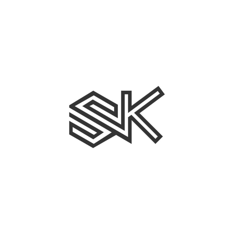 alfabeto lettere iniziali monogramma logo ks, sk, k e s vettore
