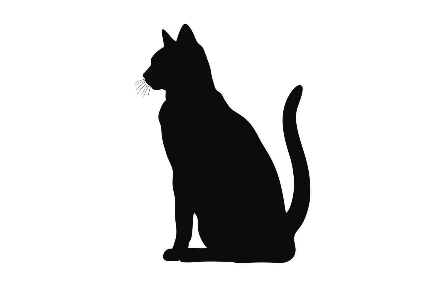 egiziano gatto nero silhouette vettore gratuito