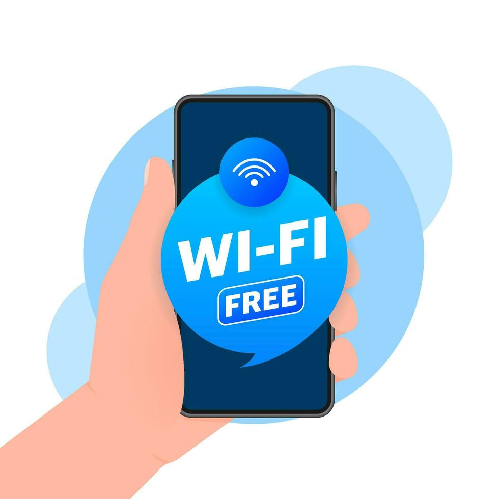 Wi-Fi gratuito. Internet Rete. 3d vettore icona. isometrico vettore