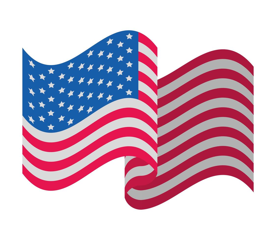 bandiera degli Stati Uniti sventolata vettore