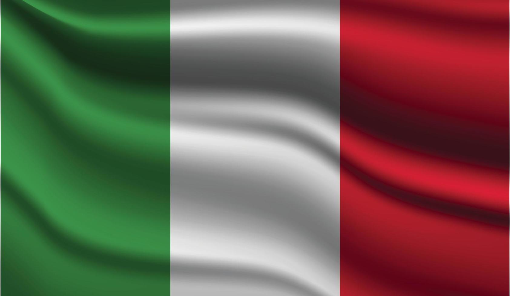 design realistico moderno della bandiera dell'italia vettore