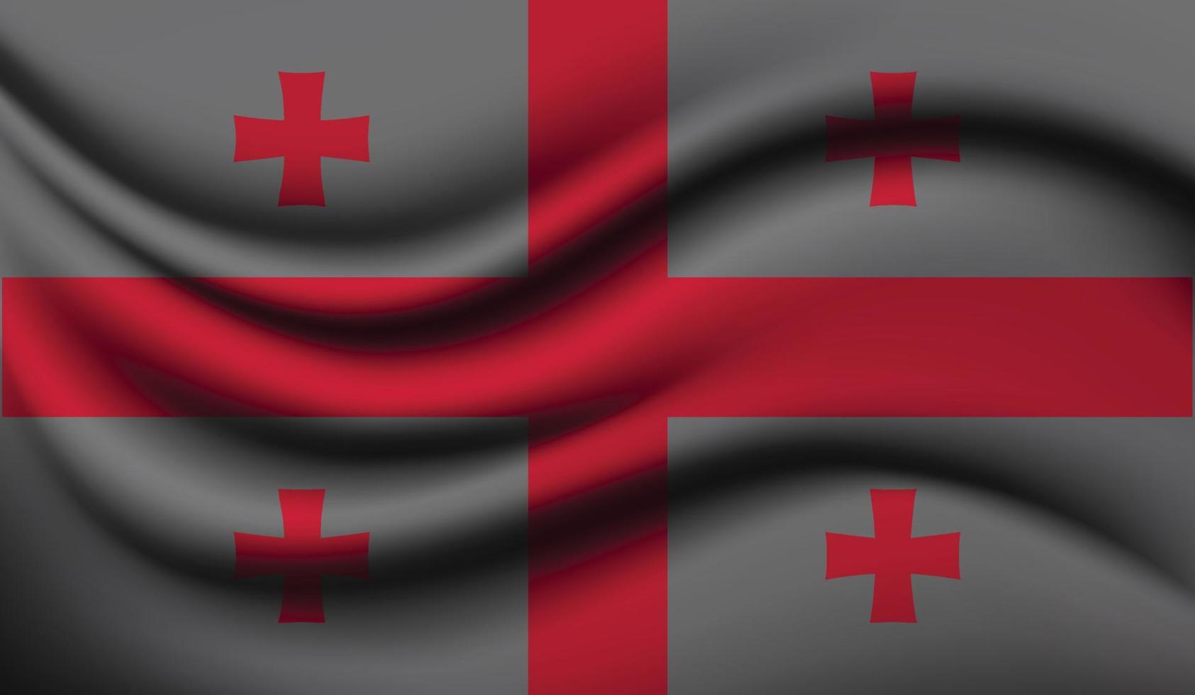 design realistico della bandiera sventolante della Georgia vettore