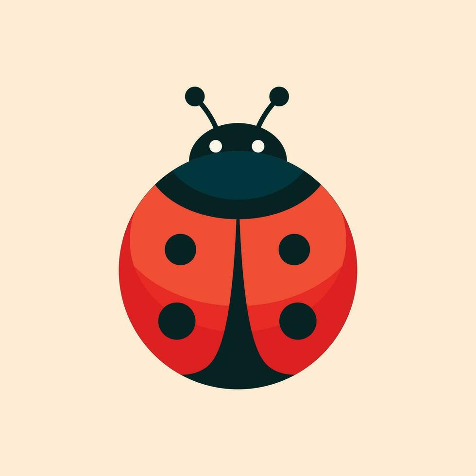 coccinella piatto design illustrazione vettore