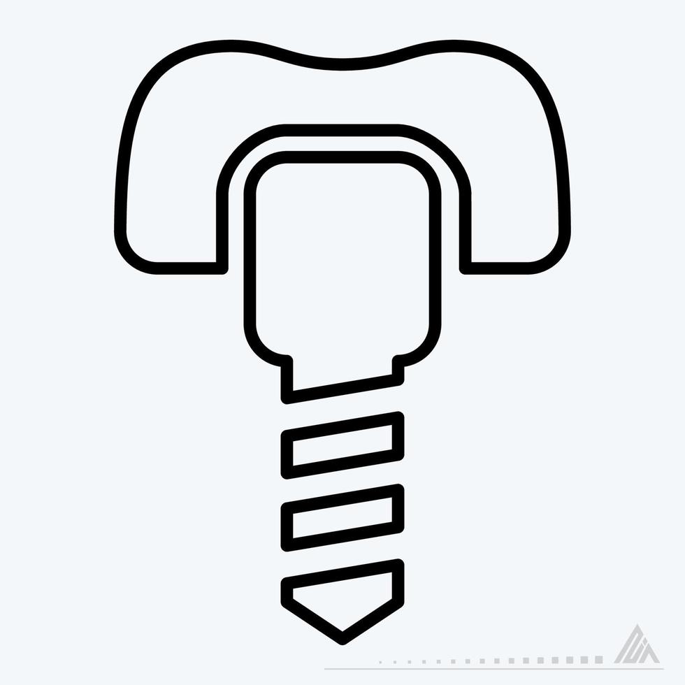 icona vettore di impianti dentali - stile di linea