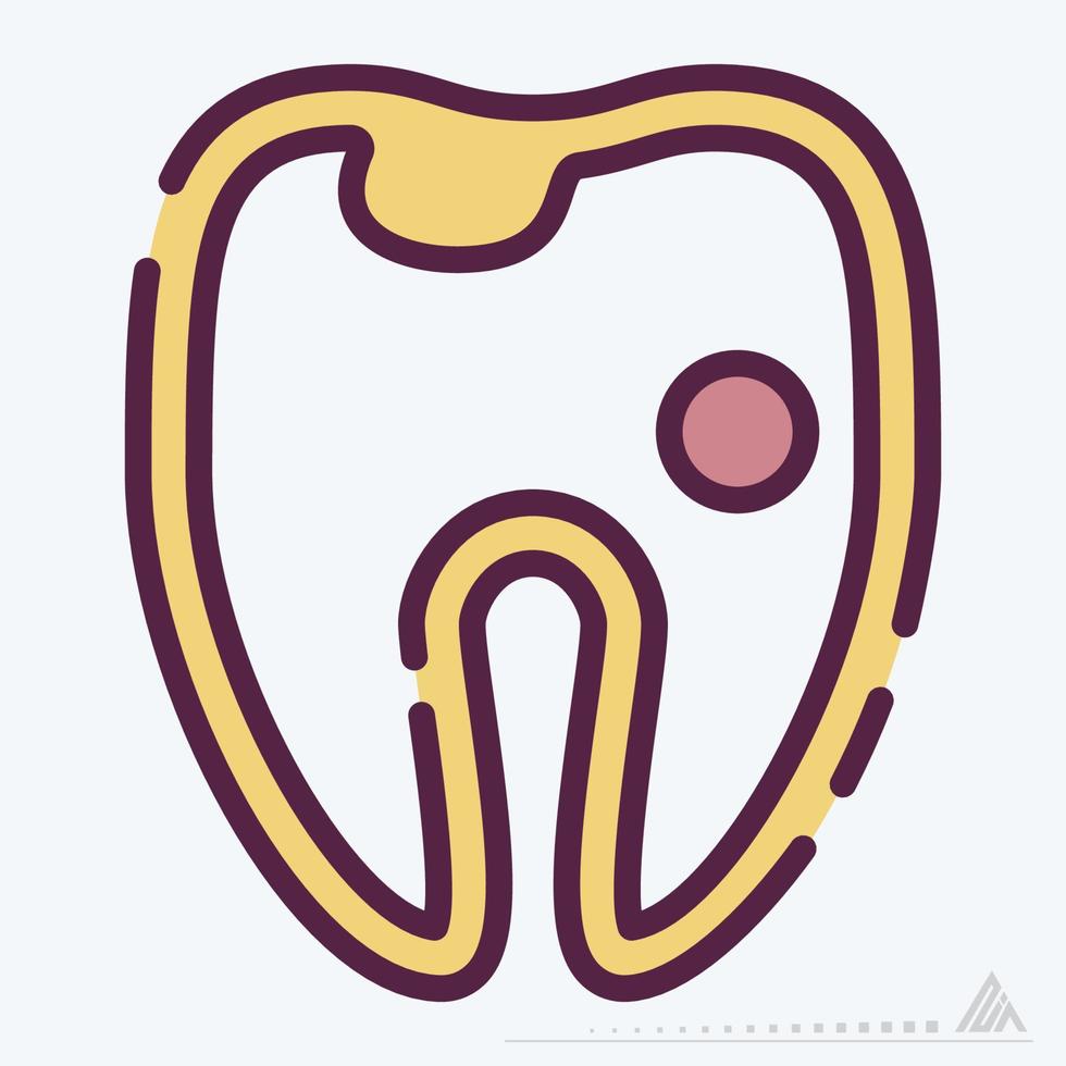 icona vettore di dente cavo - stile di taglio linea