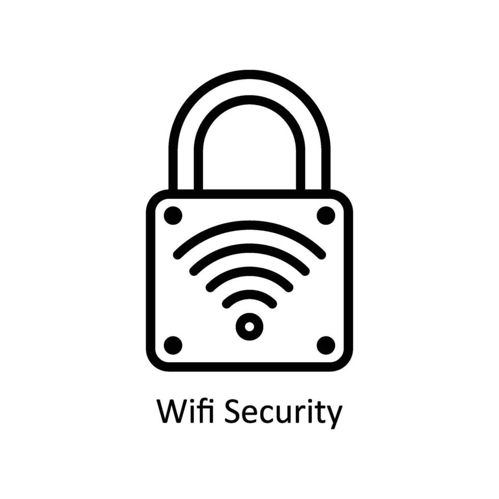 Wi-Fi sicurezza vettore schema icona stile illustrazione. eps 10 file