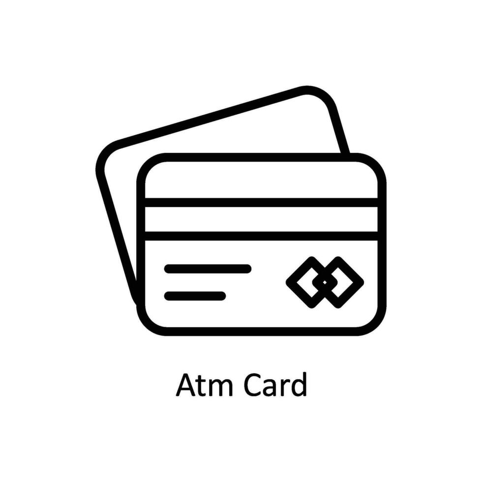 ATM carta vettore schema icona stile illustrazione. eps 10 file