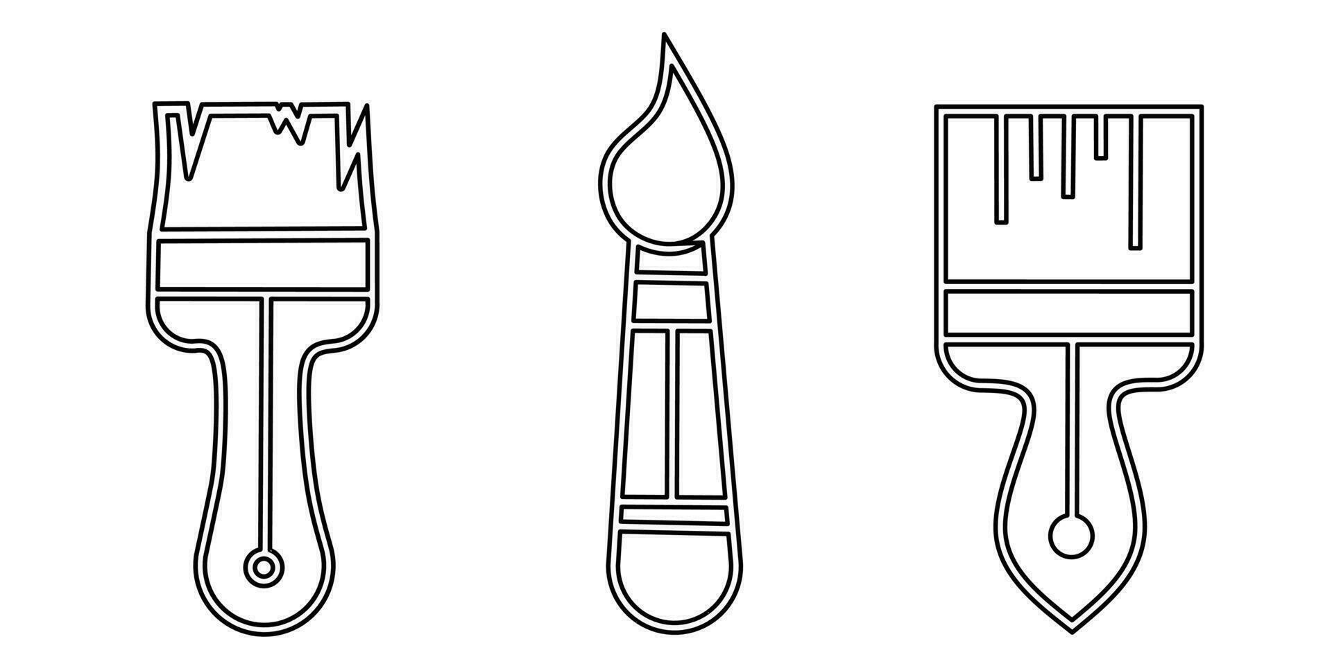 dipingere spazzola icona nero linea design. azione vettore illustrazione.