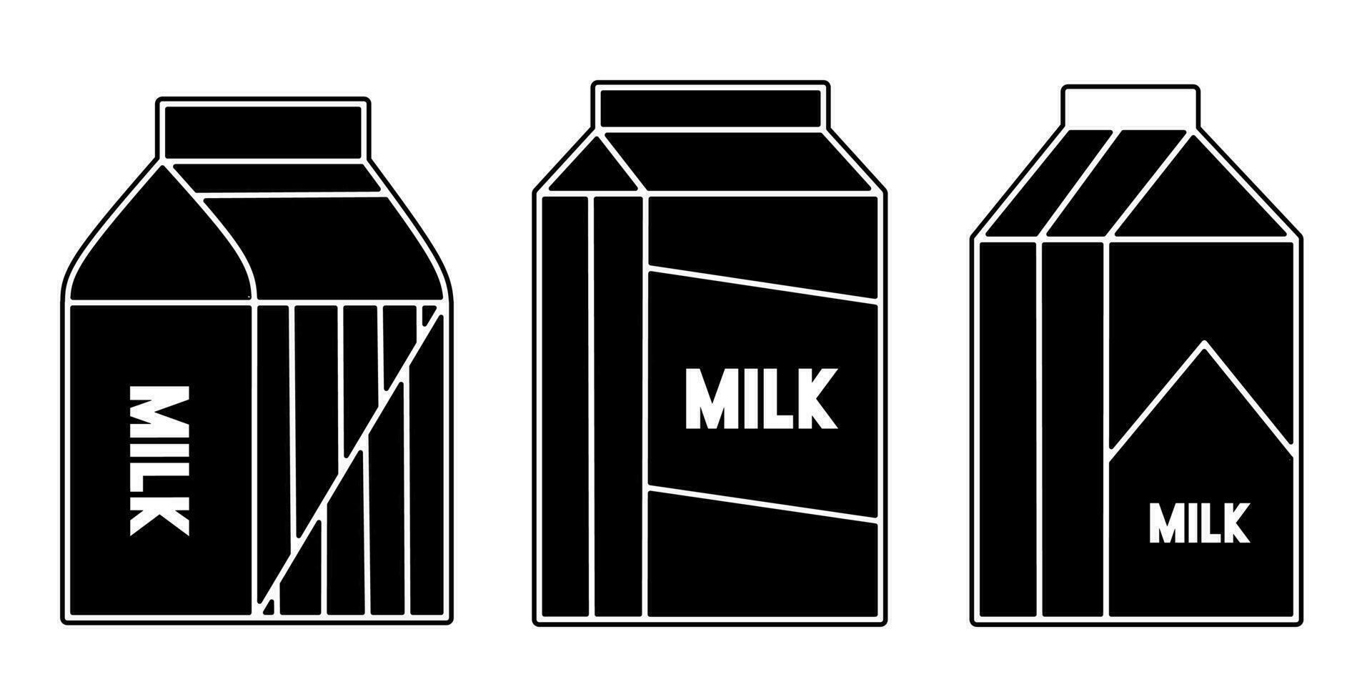 latte icona collezione. un illustrazione di un' nero latte icona. azione vettore. vettore
