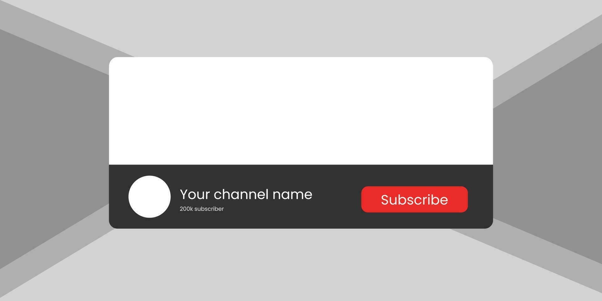 Youtube canale nome inferiore terzo con soddisfare segnaposto. segnaposto per canale logo. vettore illustrazione