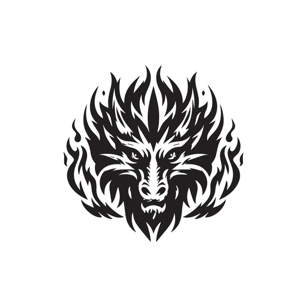 semplice Drago testa logo per simbolo e icona vettore