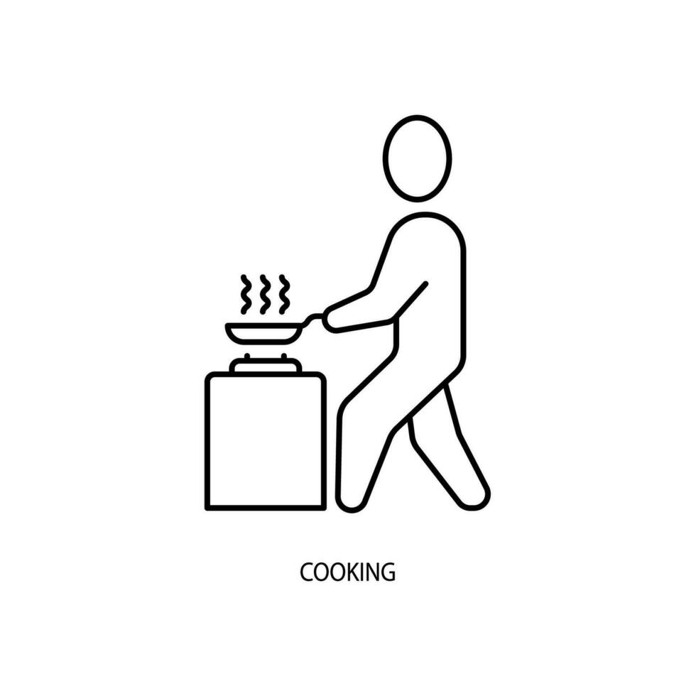 cucinando concetto linea icona. semplice elemento illustrazione. cucinando concetto schema simbolo design. vettore