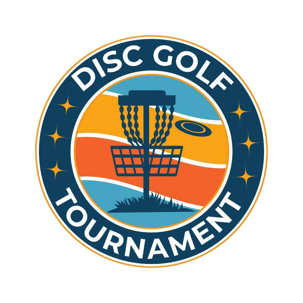 disco golf logo design vettore