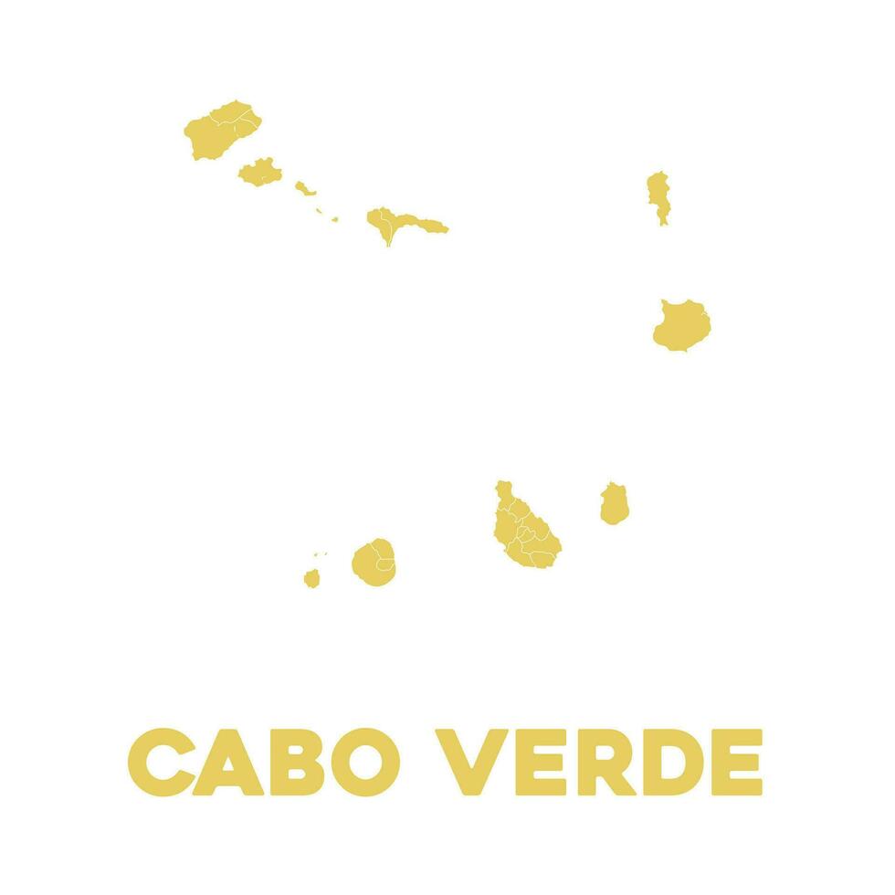 dettagliato cabo verde carta geografica vettore